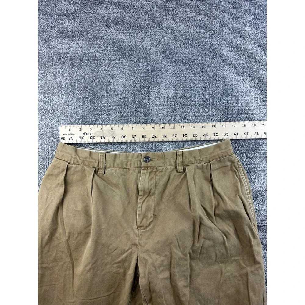 Vintage Polo Ralph Lauren Ethan Pants Men 36x30‎ Tan Pleated Chino 100% Cotton